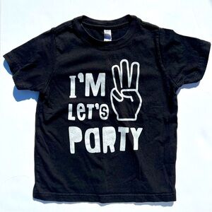 “I’m 3 Let’s Party” Tee Shirt Size 4 T